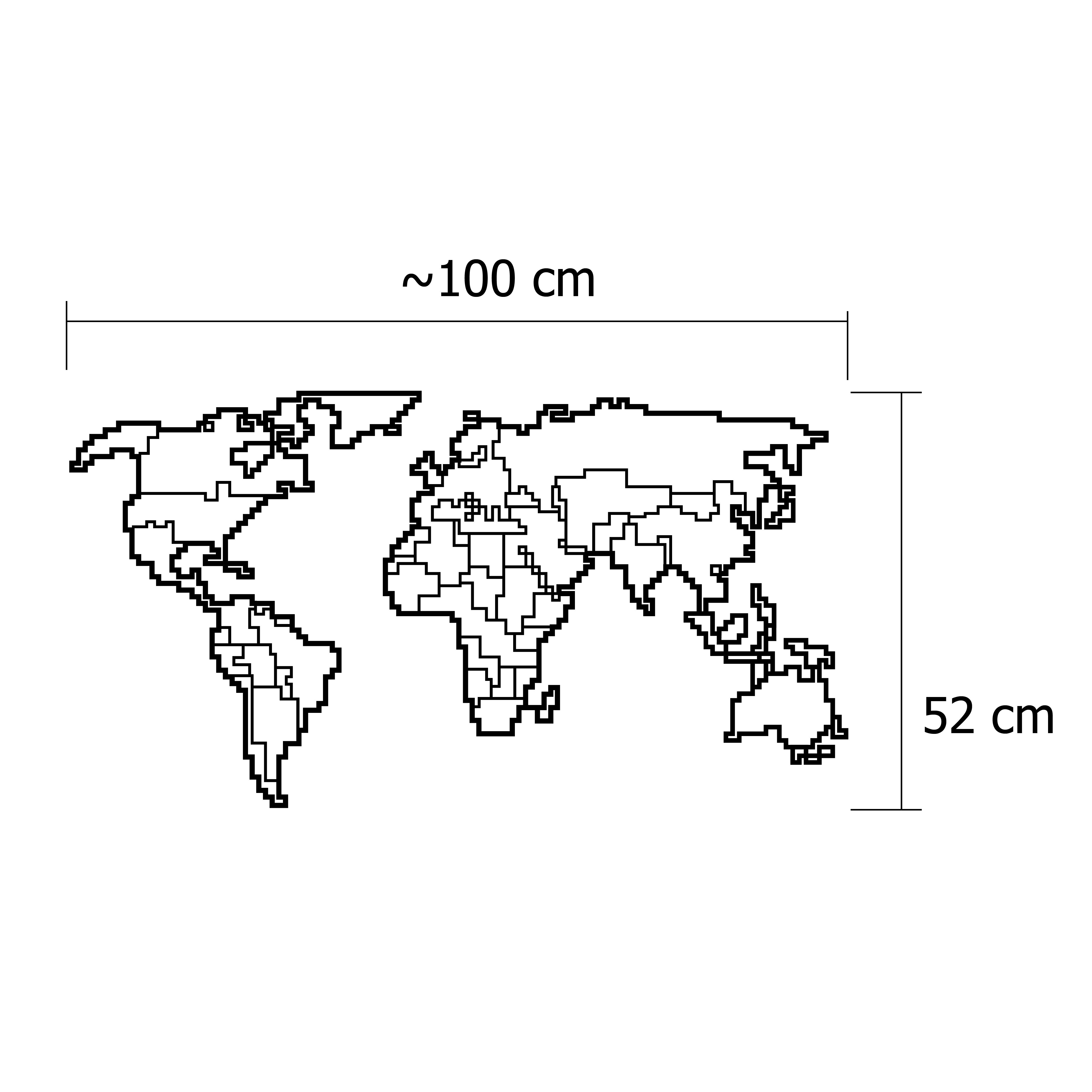 Mappa del mondo artistica da parete