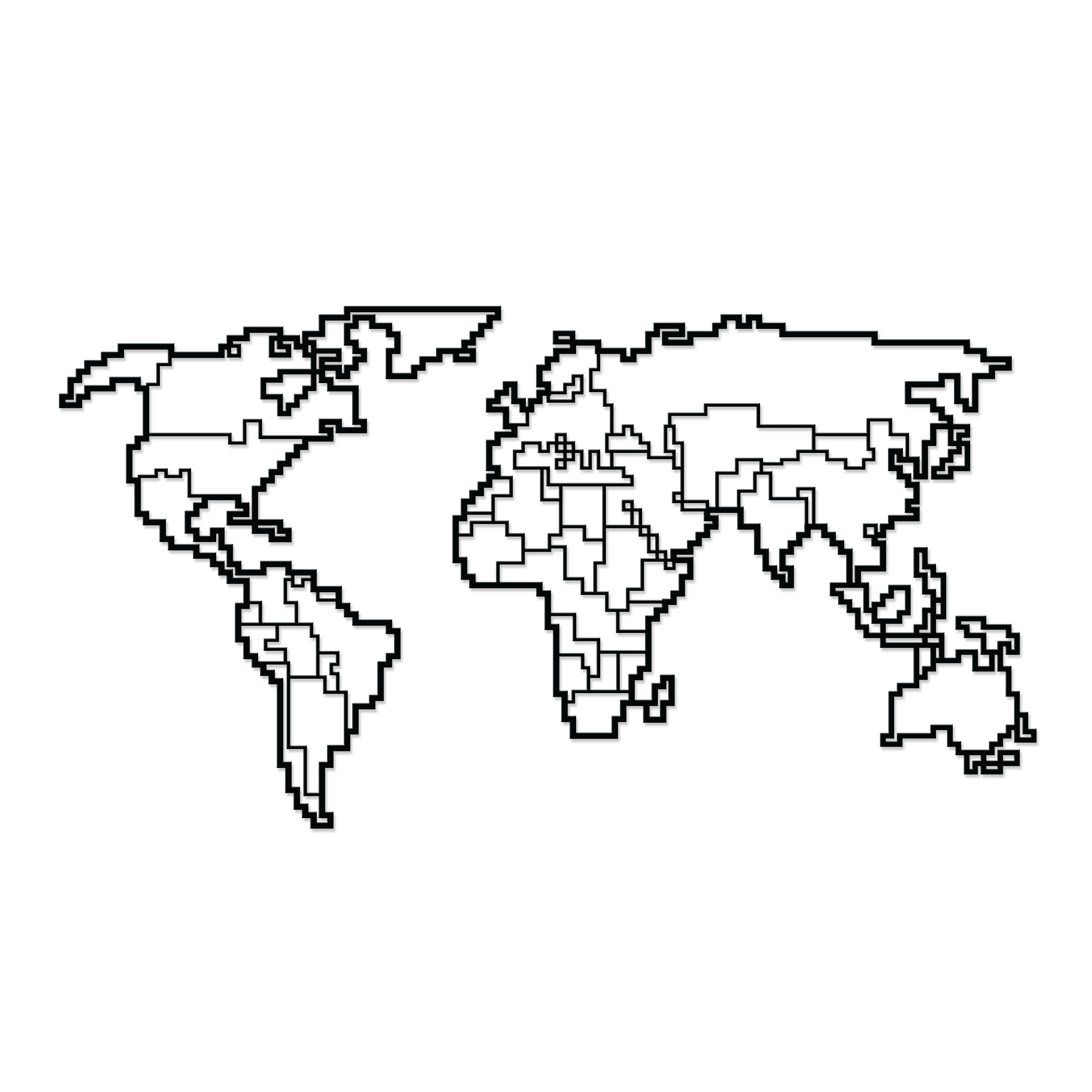 Mappa del mondo artistica da parete