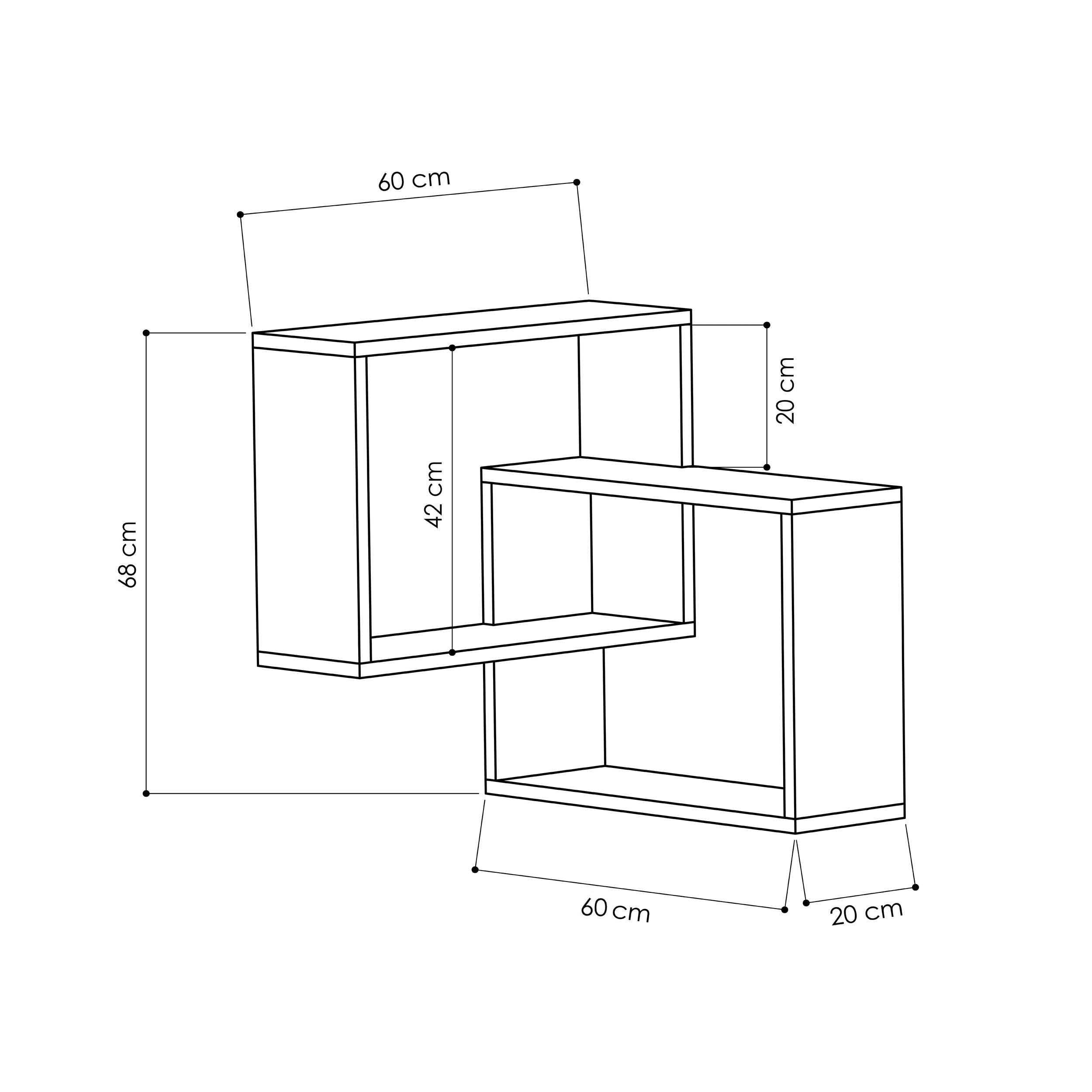 Etagère murale d'angle Ring