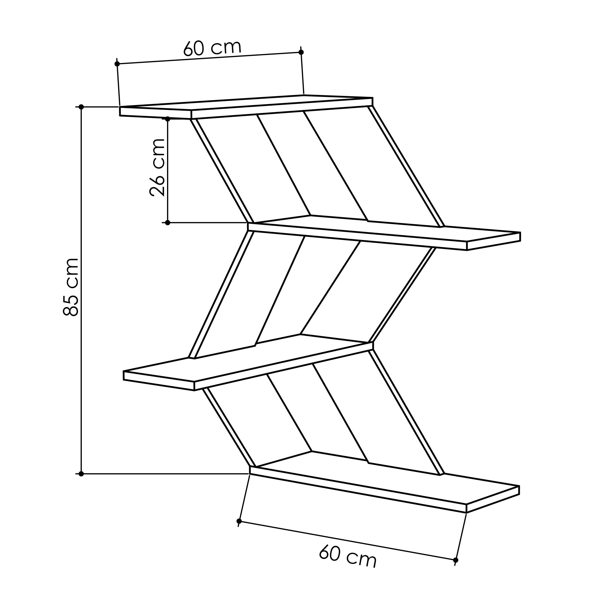 Etagère murale d'angle couture