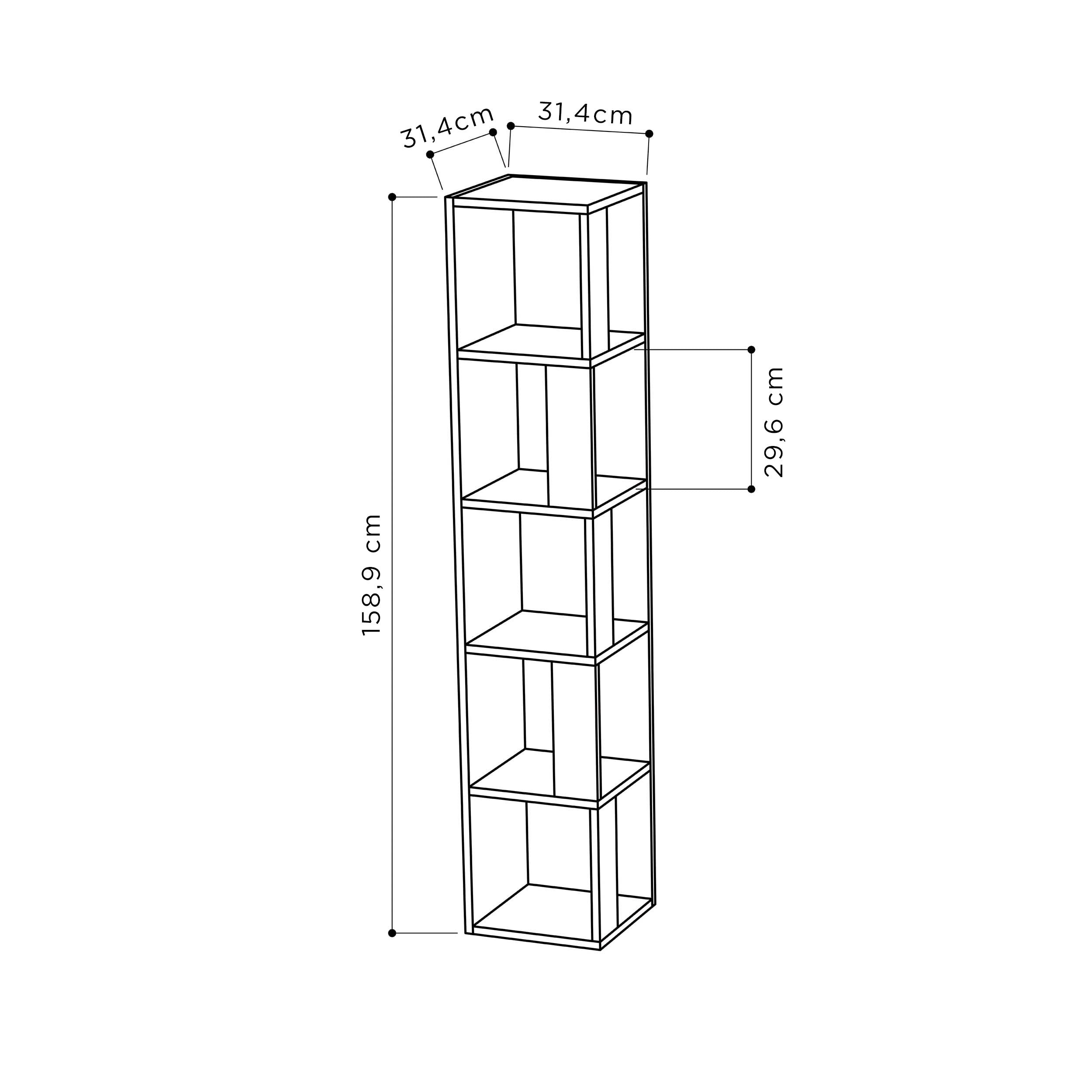 Etagère d'angle piano