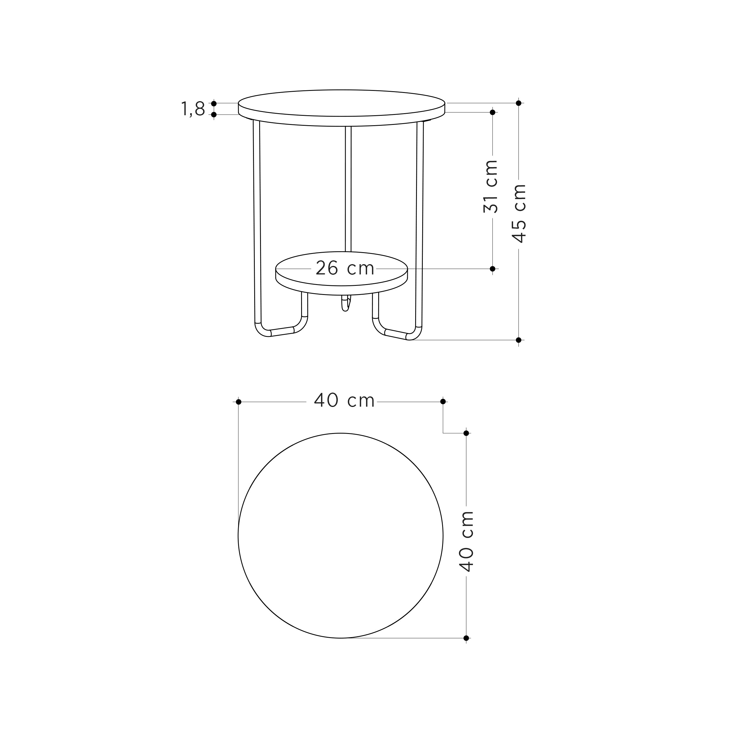 Table d'appoint Corro