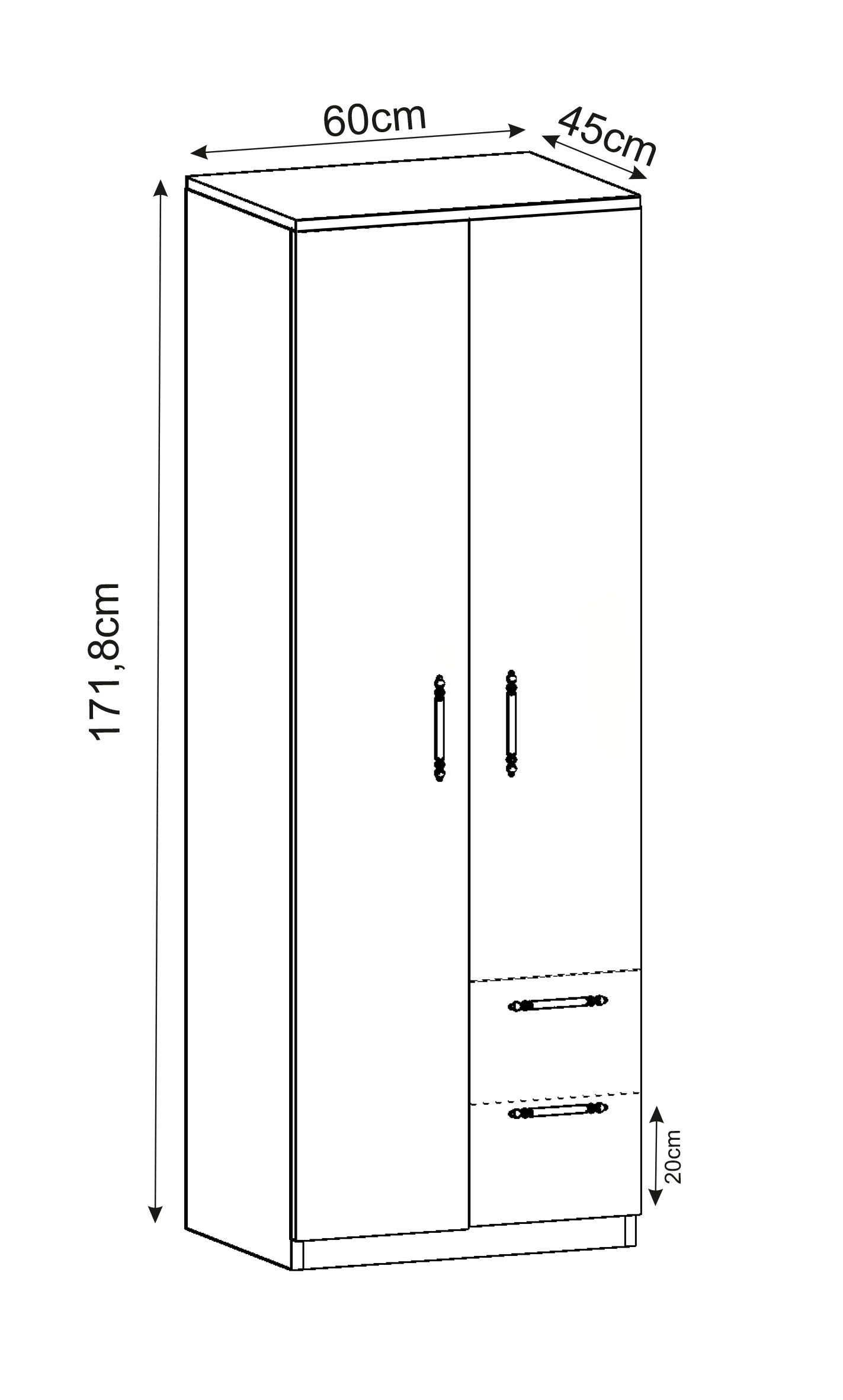 Vespera zweitüriger Kleiderschrank